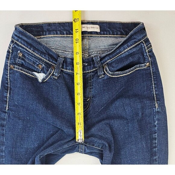 Levi's Size 8M Women 31 Inch Inseam 529 Curvy Boot Cut Blue Denim Logo Tag Jeans - Picture 3 of 12
